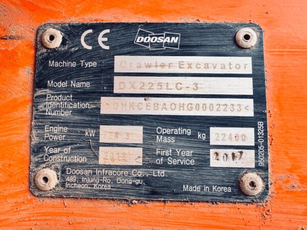 DOOSAN DX225LC-3 - Imagen 16