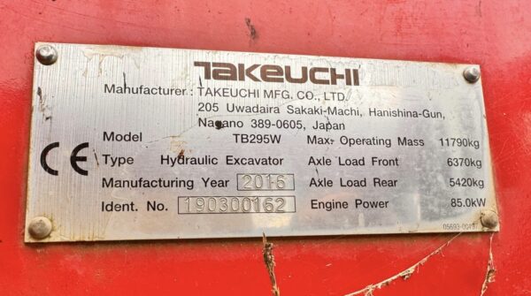 TAKEUCHI TB295W - Imagen 22