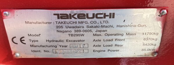 TAKEUCHI TB295 - Imagen 19